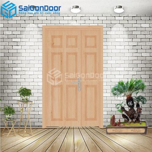 Cửa Nhựa Gỗ Composite 2 canh 9A Oak 1-CP-SGD